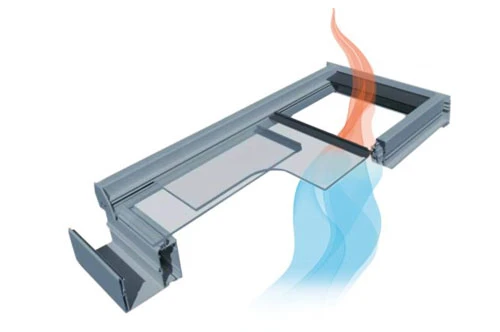 Abbildung eines Dachfensters welches die Belüftung darstellt