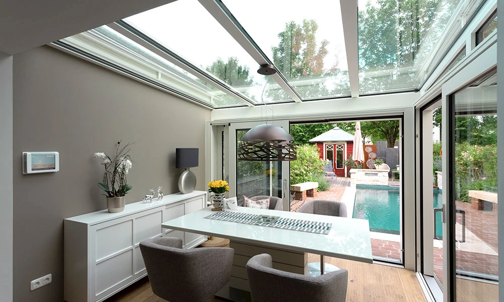 Wintergarten von Innen fotografiert