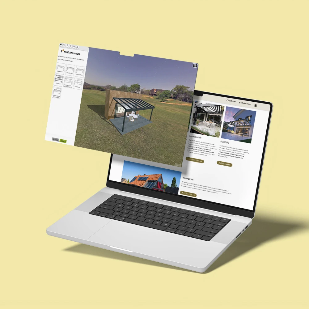 Lamellendach und Glasdach Kombination