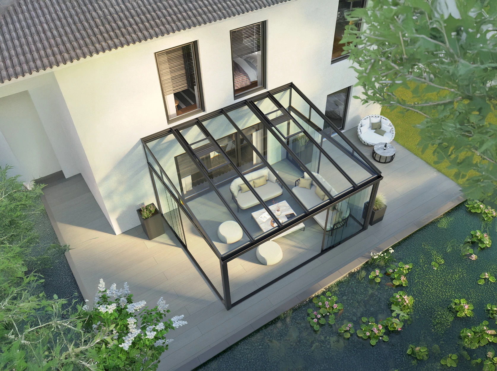 Lamellendach in Produktion