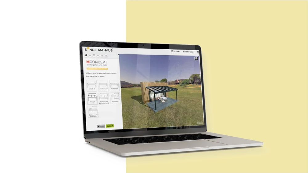 Lamellendach und Glasdach Kombination