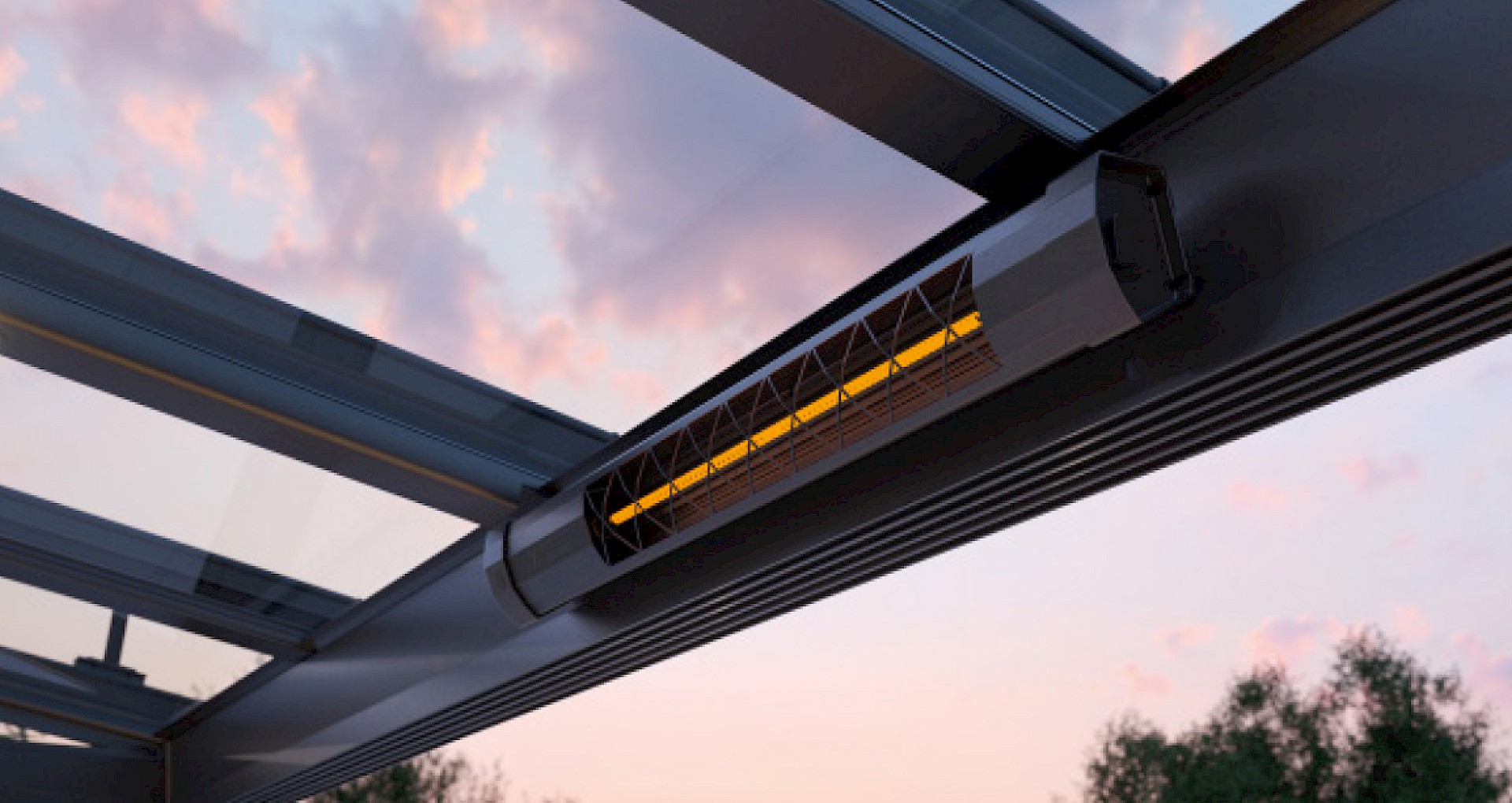 Terrassenüberdachung mit Heizstrahler