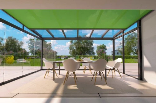 SunChill mit grünen Dachmarkisen